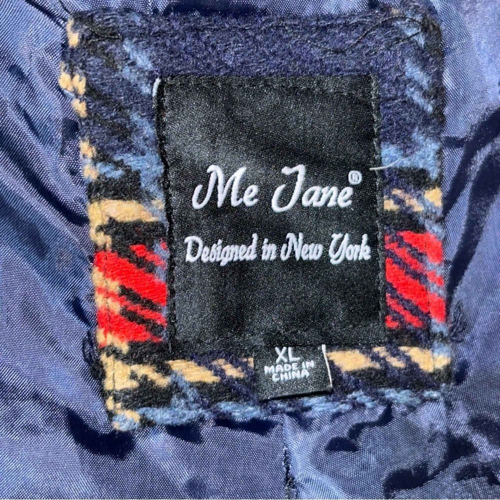 Me Jane Red Plaid Cropped Jacket Coat Size XL - Picture 7 of 10